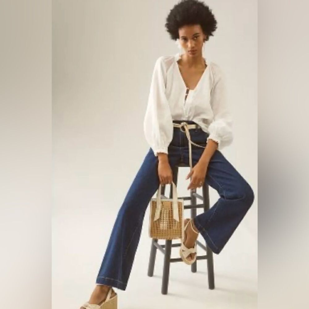 #100 MAEVE by ANTHROPOLOGIE Linen Blouse